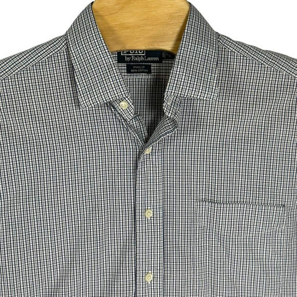 Polo Ralph Lauren Men 17-34/35 Phillip Cotton Gingham Check Long Sleeve Shirt - Picture 1 of 6